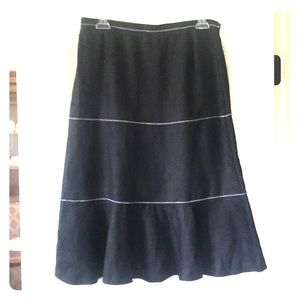 🌷Style & Co. black linen A-line tulip skirt 8P